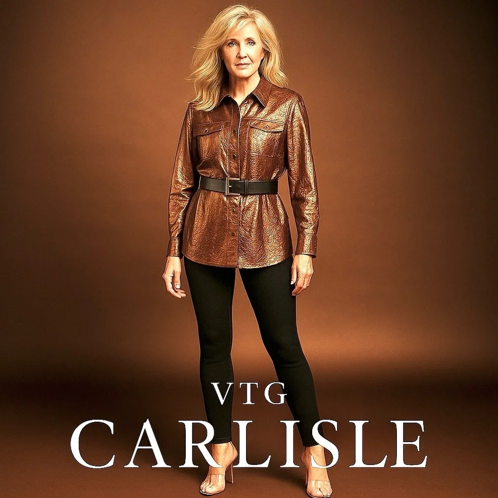 Carlisle,Metallic Bronze Lightweight Shacket,Shimmering, Excellent Con.,Size 18 - Picture 6 of 12
